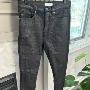 Stylish Shine-Coated Black Women’s Pants LOFT size 28 (6)